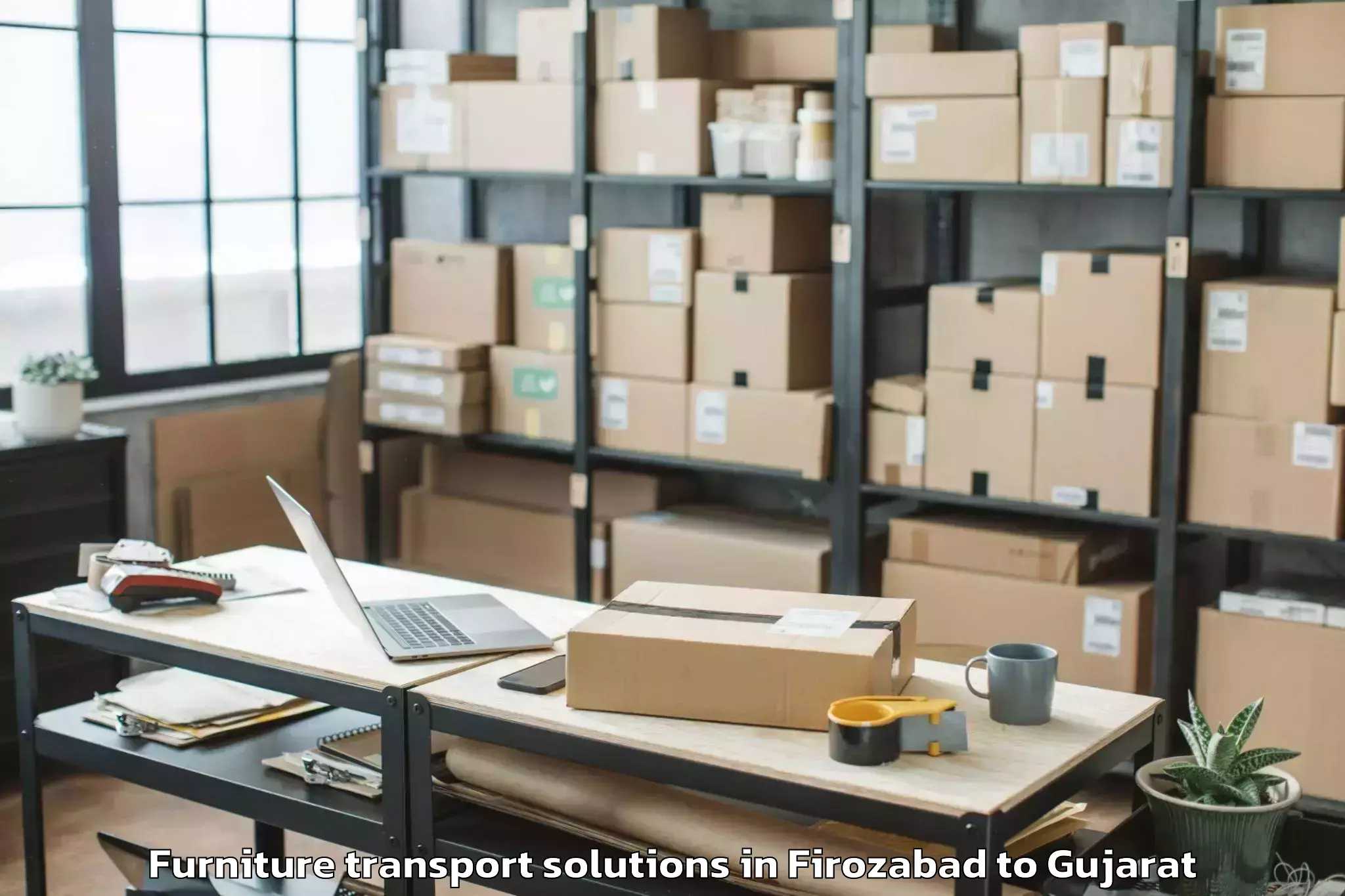 Professional Firozabad to Gusar Furniture Transport Solutions